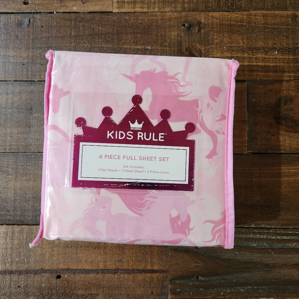 4 piece Full Unicorn Sheet Set